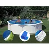 Image de Kit piscine acier blanc GrÃ© Fidji ronde 4,80 x 1,22 m + BÃ¢che hiver + BÃ¢che Ã  bulles + Tapis de sol