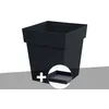 Image de Pot De Fleur CarrÃ© Toscane 39 X H.39 Cm Anthracite + Soucoupe - Eda