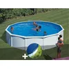 Image de Kit piscine acier blanc GrÃ© Fidji ronde 5,70 x 1,22 m + BÃ¢che hiver