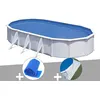 Image de Kit piscine acier blanc GrÃ© Fidji ovale 5,27 x 3,27 x 1,22 m + BÃ¢che Ã  bulles + Tapis de sol