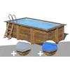 Image de Kit piscine bois GrÃ© Marbella 2 4,20 x 2,70 x 1,17 m + BÃ¢che hiver + BÃ¢che Ã  bulles