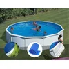 Image de Kit piscine acier blanc GrÃ© Fidji ronde 5,70 x 1,22 m + BÃ¢che hiver + BÃ¢che Ã  bulles + Tapis de sol