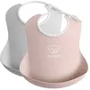 Image de Lot De 2 Bavoirs RÃ©cupÃ©rateur Gris Pastel Et Rose Pastel - BabybjÃ¶rn