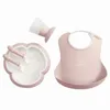Image de Coffret DÃ®ner : Bavoir, Assiette, Couverts Et Verre BÃ©bÃ© Rose Pastel Babybjorn