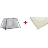 Image de Pack Sommeil BabybjÃ¶rn Avec Lit Parapluie Light Argent + Drap-Housse Pour Lit Parapluie Light Blanc Pur, Organic