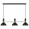 Image de Suspension Ã Trois Lampes Larry En Noir-Laiton