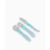 Image de Lot De 3 Couverts D'apprentissage Acier Inoxydable Bleu 12 Mois + De Twistshake