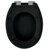 Image de Abattant Wc Thermo Dur Neela Noir Mat - CharniÃ¨res Abs ChromÃ©