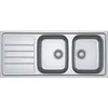 Image de Ãvier Ã  encastrer inox lisse 2 cuve 1 Ã©gouttoir 1160 x 500 mm FLN 621 FRANKE