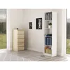 Image de KAFFI - BibliothÃ¨que style scandinave salon - 50x30x181 - 5 tablettes - ÃtagÃ¨re Ã  livres - Blanc