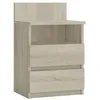 Image de Table de chevet / Table de nuit moderne avec 2 tiroirs et 1 Ã©tagÃ¨re Malwa M1 - Sonoma