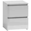Image de Table de chevet / Table de nuit moderne avec 2 tiroirs Malwa M2 - Blanc Brillant