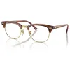 Image de Ray-Ban Clubmaster Optics Monture RayÃ© Marron Verres Incolore PolarisÃ© 53-21