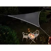 Image de Voile d'ombrage triangulaire leds solaires 3,6 x 3,6 x 3,6 m ardoise - jardiline