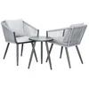 Image de Salon de jardin détente en aluminium et corde tressée gris amorgos - 2 places -