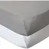 Image de Drap housse 60x120 cm - lot de 2 - blanc taupe en coton