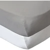 Image de Drap housse 70x140 cm - lot de 2 - blanc taupe en coton