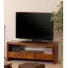 Image de Lauren - meuble tv marron 2 grands tiroirs 1 petit tiroir bois mindi