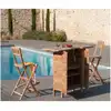 Image de Fun - chaise pliante de bar jardin en bois teck