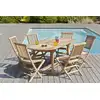 Image de Fun - ensemble de jardin 6 à 8 pers. Bois teck table 150 à 200cm et 6 chaises