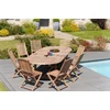 Image de Fun - table de jardin ovale double ext. 200 à 300 cm en bois teck