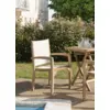 Image de Fun - ensemble de 2 fauteuils de jardin bois teck et textilène blanc