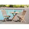 Image de Fun - ensemble de jardin table ronde 80 cm et 2 chaises en bois de teck
