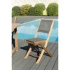 Image de Fun - ensemble 2 chaises de jardin pliantes bois teck et textilène gris