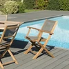Image de Fun - ensemble de 2 fauteuils jardin pliants bois teck et gris