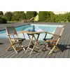Image de Fun - ensemble de jardin table bois teck et 2 fauteuils textilène taupe