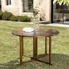 Image de Maeva - table de jardin 4 à 5 pers. Table ronde rabats bois teck huilé