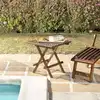Image de Maeva - table pique nique de jardin carrée 50x50cm bois teck huilé