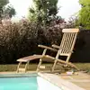 Image de Fun - chaise longue de jardin en bois teck brut