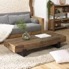 Image de Mathis - table basse marron rectangulaire poutres bois massif