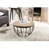 Image de Sixtine - table basse plateau 60x60cm bois teck recyclé métal noir