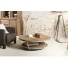 Image de Sixtine - table basse double plateau 100x100cm teck recyclé métal blanc