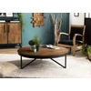 Image de Sixtine - table basse ronde diam110 plateau bois teck recyclé marron