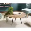 Image de Sixtine - table basse ronde diam 75 bois de teck recyclé marron
