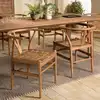 Image de Sixtine - chaise bois de teck recyclé dossier arrondi et rotin marron
