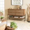 Image de Sixtine - buffet 4 tiroirs 1 étagère en bois de teck recyclé