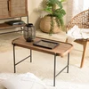 Image de Sixtine - table basse ovale 85x43cm plateau en bois de teck recyclé