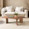 Image de Sixtine - table basse forme organique 120x80cm en bois de teck recyclé