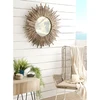 Image de Clara - miroir rond marron 90x90cm soleil branches bois teck