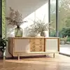 Image de Amy - meuble tv en bois de mindi et rotin naturel amy