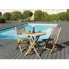 Image de Fun - ensemble de jardin 2 pers. Table bois teck 80cm, 2 chaises gris