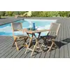 Image de Fun - ensemble de jardin table en bois teck 70 cm et 2 chaises grise