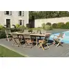 Image de Fun - ensemble de jardin table bois teck 6 chaises et 2 fauteuils gris