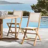 Image de Fun - ensemble de 2 chaises pliantes bois teck et textilène beige