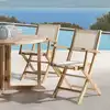 Image de Fun - lot de 2 fauteuils pliants bois teck textilène couleur beige