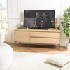 Image de Maxendre - meuble tv naturel 1 porte 2 tiroirs pieds métal noir maxendre